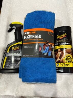Meguiars Car Detail Bundle with multicolor Microfiber Multi-Purpose Towel - Pack